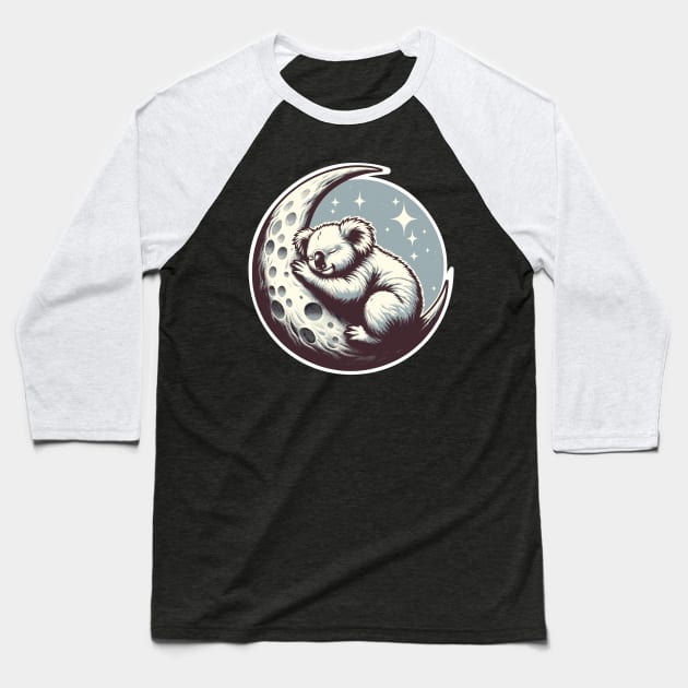 Cute koala sleeping on the moon Baseball T-Shirt by Art_Boys